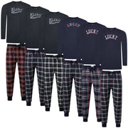 Lucky Brand Crew Neck & Closed Hem Flannel Pant Pyjama Set