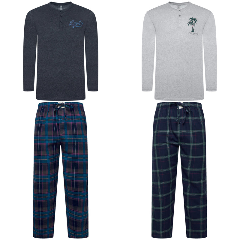 Lucky Brand Henley & Flannel Pant Pyjama Set