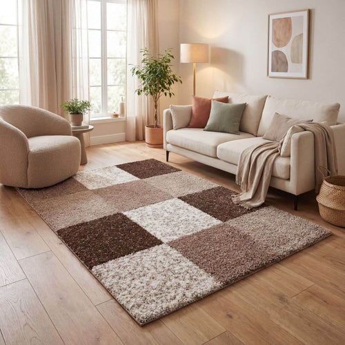 Myshaggy Geometric Brown Rug