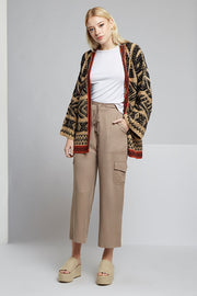 Neil Soft Taupe Utility Cropped Trouser
