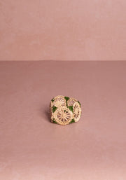 Atlántico Iraca Woven Napkin Ring, Green - Set of 4