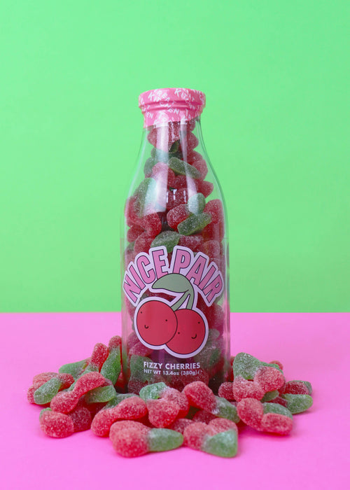 Nice Pair Fizzy Cherries Message Sweet Bottle