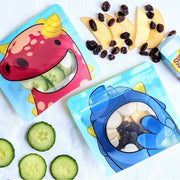 Nom Nom Kids Reusable Monster Snack Bags 4 Pack Stand Up Snack Pouches