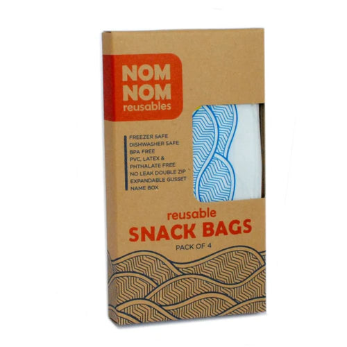 Nom Nom Reusable Snack Bags x 4 | Wave Design