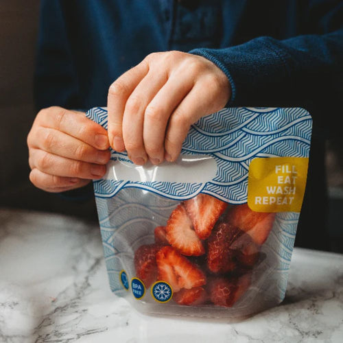 Nom Nom Reusable Snack Bags x 4 | Wave Design