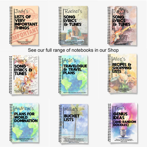 Personalised Notebook - "Genius Ideas (and random doodles)"