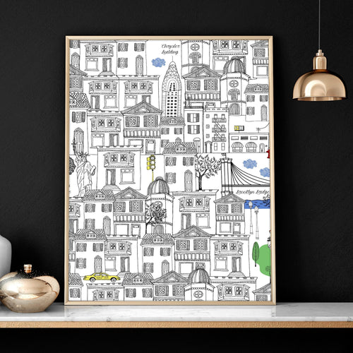NY city posters | Set of 2 wall art prints for office decor