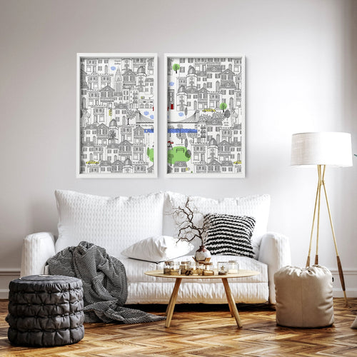 NY City Wall Art | Set of 2 travel posters