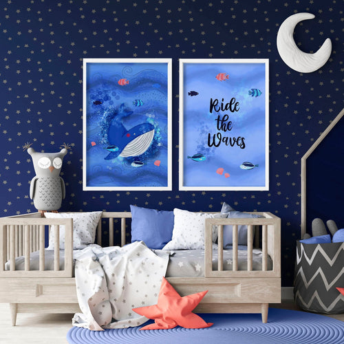 Ocean artwork | set of 2 wall art  for Nursery