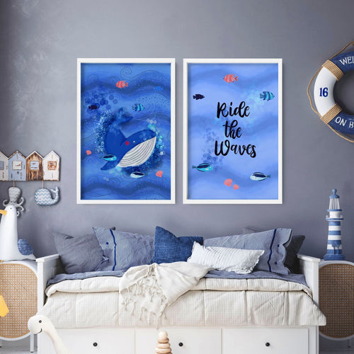 Ocean artwork | set of 2 wall art  for Nursery