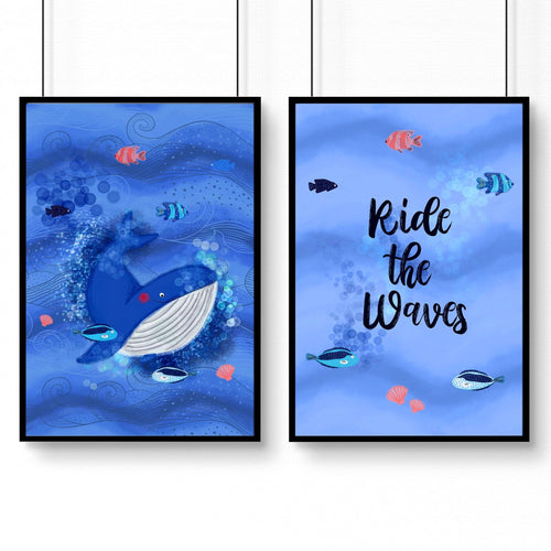 Ocean artwork | set of 2 wall art  for Nursery