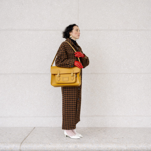Handmade Leather Satchel - Yellow Ochre