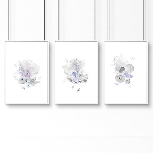 Office wall decor | set of 3 Modern Coastal wall art prints