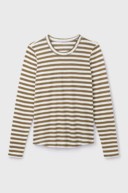 Long Sleeve Striped Linen T-shirt