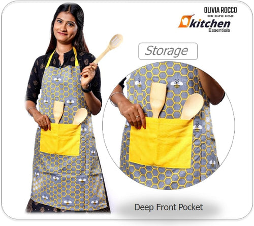 OLIVIA ROCCO Kitchen Sets With Apron Double Oven Gloves Towel Set Oven Mitts Pot Holder