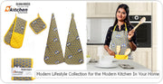 OLIVIA ROCCO Kitchen Sets With Apron Double Oven Gloves Towel Set Oven Mitts Pot Holder