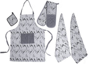 OLIVIA ROCCO Kitchen Sets With Apron Double Oven Gloves Towel Set Oven Mitts Pot Holder