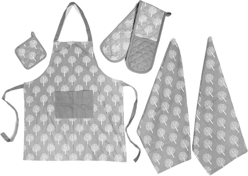 OLIVIA ROCCO Kitchen Sets With Apron Double Oven Gloves Towel Set Oven Mitts Pot Holder