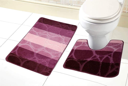 OLIVIA ROCCO Kaya Ultra Soft Non Slip Bath Mat And Pedestal Set Absorbent Multicolor