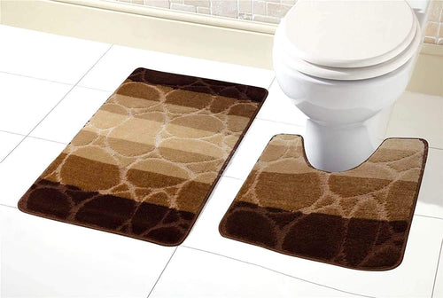 OLIVIA ROCCO Kaya Ultra Soft Non Slip Bath Mat And Pedestal Set Absorbent Multicolor