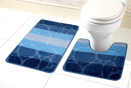 OLIVIA ROCCO Kaya Ultra Soft Non Slip Bath Mat And Pedestal Set Absorbent Multicolor