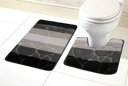 OLIVIA ROCCO Kaya Ultra Soft Non Slip Bath Mat And Pedestal Set Absorbent Multicolor