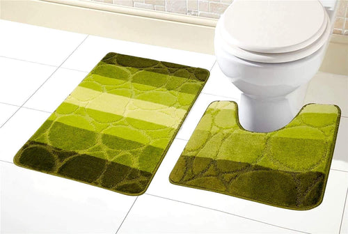 OLIVIA ROCCO Kaya Ultra Soft Non Slip Bath Mat And Pedestal Set Absorbent Multicolor