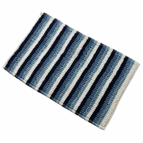 OLIVIA ROCCO Padstow Stripe Bathmat 50 x 80 cm Quick-Drying Anti-Slip Absorbent Durable