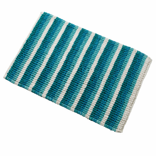 OLIVIA ROCCO Padstow Stripe Bathmat 50 x 80 cm Quick-Drying Anti-Slip Absorbent Durable