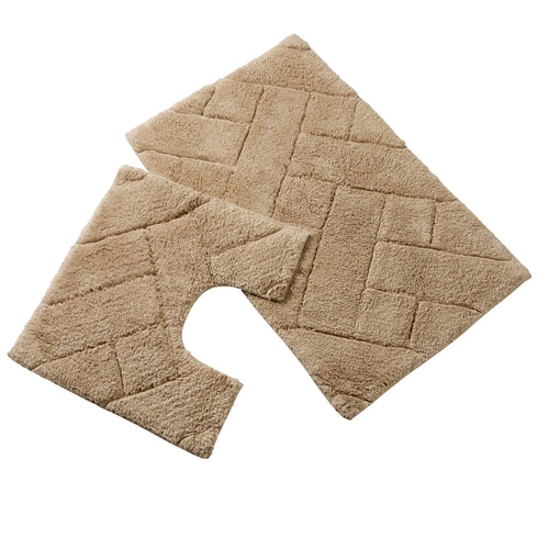 OLIVIA ROCCO Bali Bath Mat And Pedestal Set Luxurious Super Absorbent Easy Care Non Slip