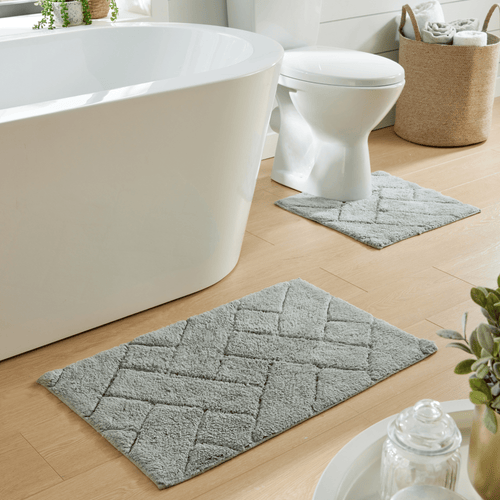 OLIVIA ROCCO Bali Bath Mat And Pedestal Set Luxurious Super Absorbent Easy Care Non Slip