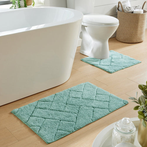 OLIVIA ROCCO Bali Bath Mat And Pedestal Set Luxurious Super Absorbent Easy Care Non Slip