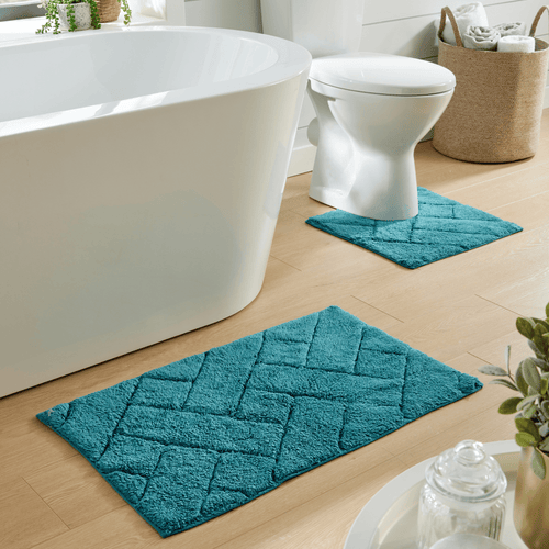OLIVIA ROCCO Bali Bath Mat And Pedestal Set Luxurious Super Absorbent Easy Care Non Slip