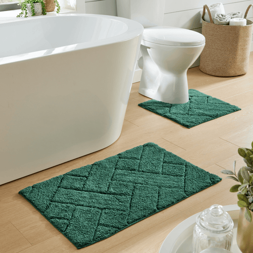 OLIVIA ROCCO Bali Bath Mat And Pedestal Set Luxurious Super Absorbent Easy Care Non Slip