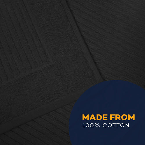 OLIVIA ROCCO Monaco 2 Piece Bath Mat And Pedestal Set Non Slip Water Absorbent 100% Cotton Easy-Care Hotel-Quality Textile