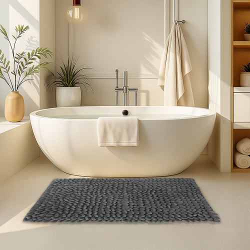 OLIVIA ROCCO Jumbo Loop Bath Mat Non Slip Water Absorbent Rug Easy-Care Hotel-Quality Textile