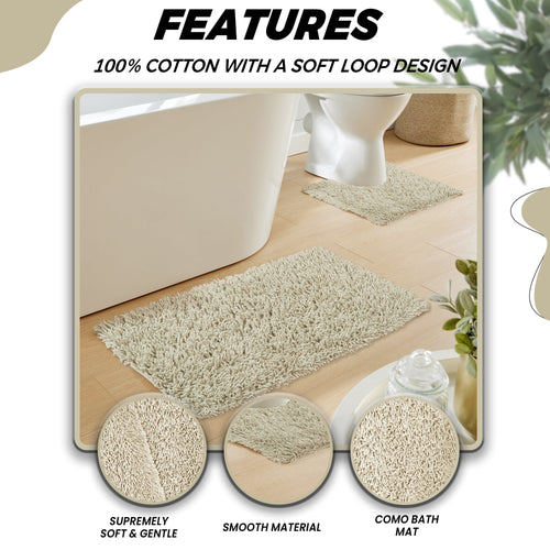 OLIVIA ROCCO Como 2-Piece Natural Bath Mat And Pedestal Set Non-Slip Super Absorbent