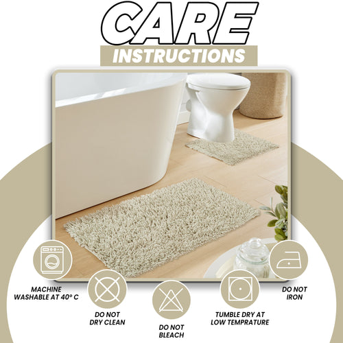 OLIVIA ROCCO Como 2-Piece Natural Bath Mat And Pedestal Set Non-Slip Super Absorbent