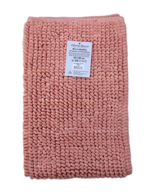OLIVIA ROCCO Pebbles Micro Bobble Bath Mat Pure Indian Cotton Hand Woven Eco Friendly