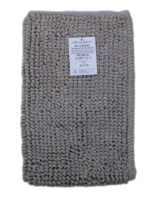 OLIVIA ROCCO Pebbles Micro Bobble Bath Mat Pure Indian Cotton Hand Woven Eco Friendly