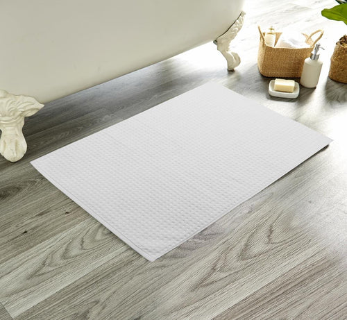 OLIVIA ROCCO Luxe Deep Cotton Pile Bath Mats Handcrafted Eco Friendly Absorbent Quick