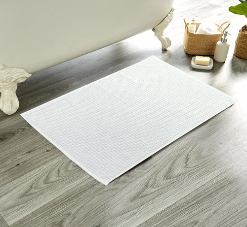OLIVIA ROCCO Luxe Deep Cotton Pile Bath Mats Handcrafted Eco Friendly Absorbent Quick