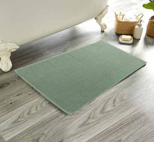 OLIVIA ROCCO Luxe Deep Cotton Pile Bath Mats Handcrafted Eco Friendly Absorbent Quick