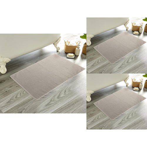 OLIVIA ROCCO Pack Of 3 Luxe Ultra-Soft Deep Cotton Pile Bathmats Eco-Friendly Absorbent
