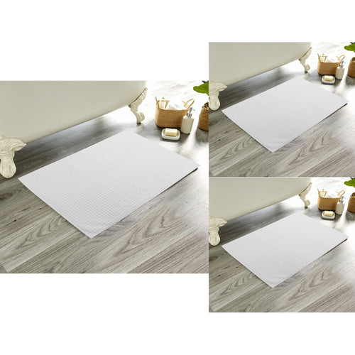 OLIVIA ROCCO Pack Of 3 Luxe Ultra-Soft Deep Cotton Pile Bathmats Eco-Friendly Absorbent