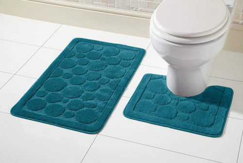 OLIVIA ROCCO Cali Bath Mat And Pedestal Set Ultra Soft Non Slip Highly Absorbent
