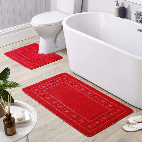 OLIVIA ROCCO Jumbo Miami Bath Mat Set Ultra Soft Non-Slip Ultra-Absorbent For Stylish