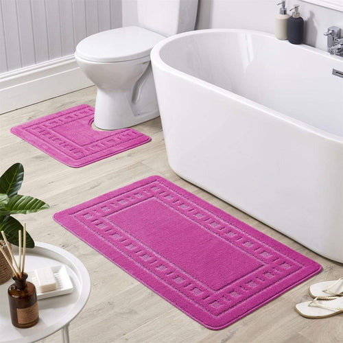 OLIVIA ROCCO Jumbo Miami Bath Mat Set Ultra Soft Non-Slip Ultra-Absorbent For Stylish