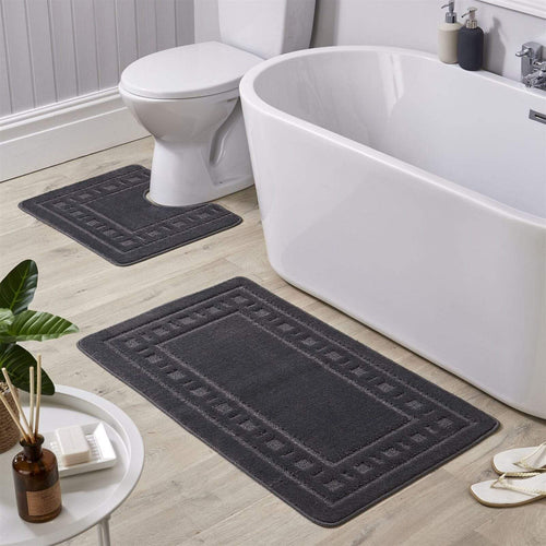 OLIVIA ROCCO Jumbo Miami Bath Mat Set Ultra Soft Non-Slip Ultra-Absorbent For Stylish