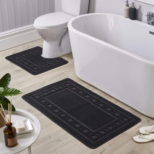 OLIVIA ROCCO Jumbo Miami Bath Mat Set Ultra Soft Non-Slip Ultra-Absorbent For Stylish